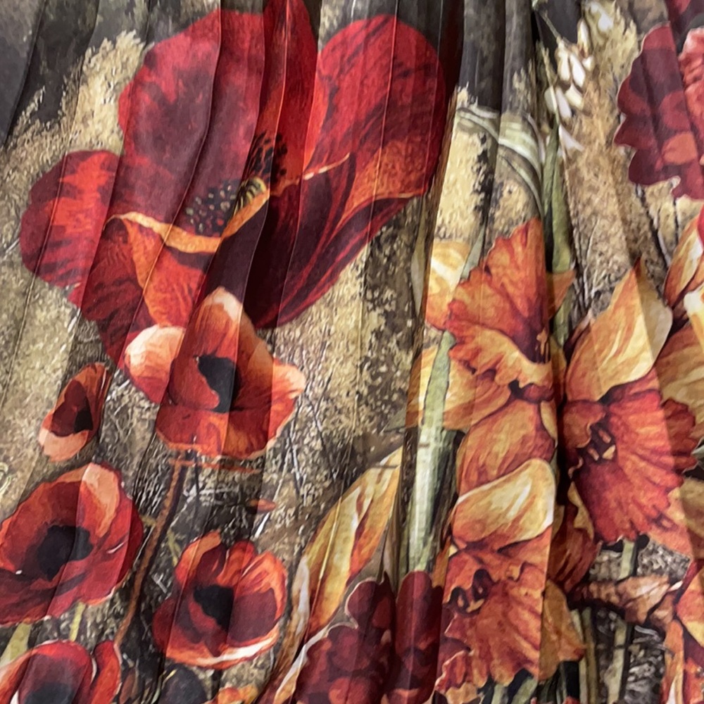 Anthropologie Geisha Designs Forest Pleated Midi Skirt Size XS - Picture 4 of 7